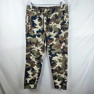 Camouflauge Camo Pull On Pants Men's Med Drawstring Pockets Hiking Outdoors